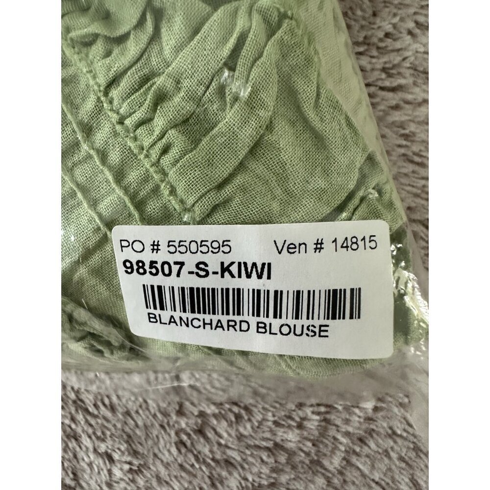 JP And Mattie Women’s Blanchard Ruffle Button Down Blouse Green Sz S New - Picture 13 of 13